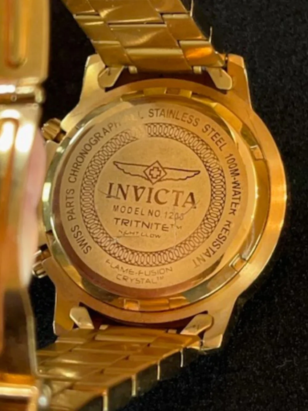 INVICTA | 1205 Tritnite with Case Blue Dial with Date-NEW Battery-EUC